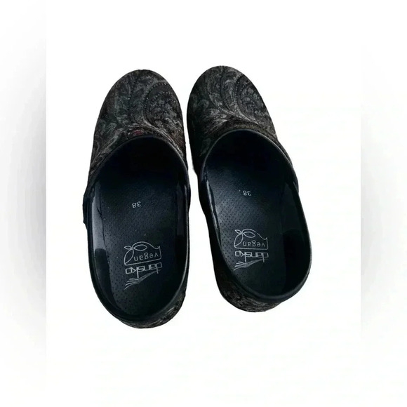 Dansko Vegan Tapestry EU38 Boho Hippie Velvet Paisley Earthy Tones Slip On Clogs - Picture 10 of 14
